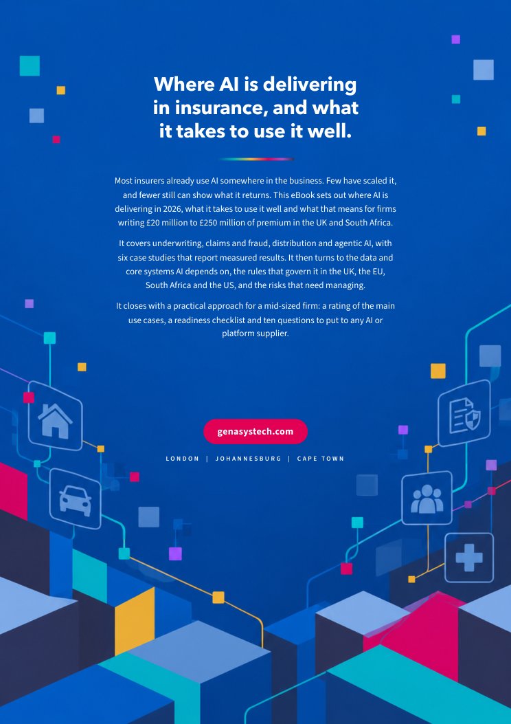 Back cover of the eBook: where AI is delivering in insurance, and what it takes to use it well