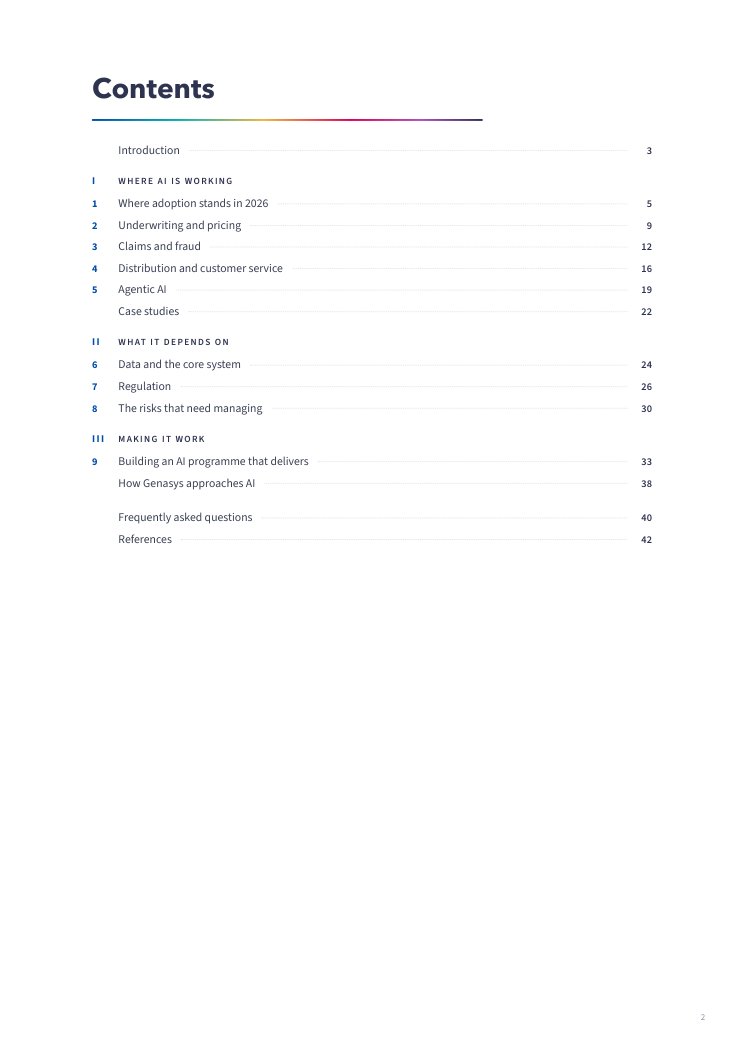 Page 2 of the eBook: the contents, in three parts and nine chapters